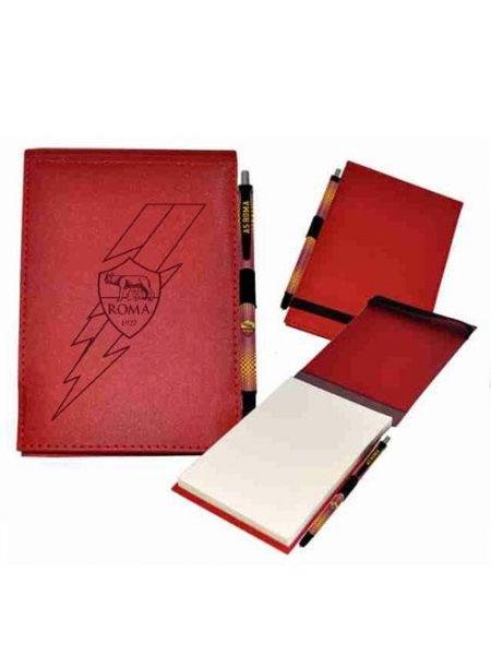 Block notes in ecopelle bordeaux con penna AS ROMA